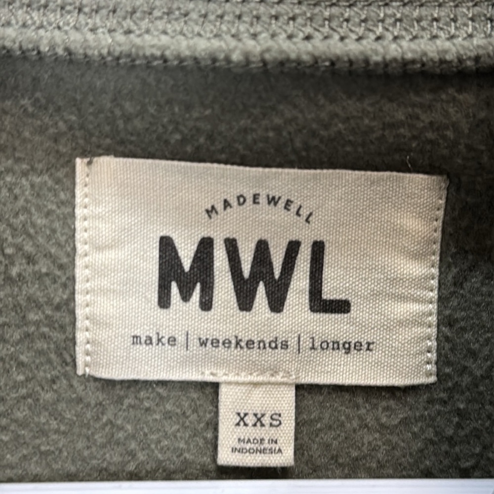 Madewell MWL Betterfleece Zip Quilted-Pocket Jacket in pressed Sage - Picture 4 of 11